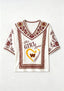 Washington Commanders Floral Border V-Neck Blouse