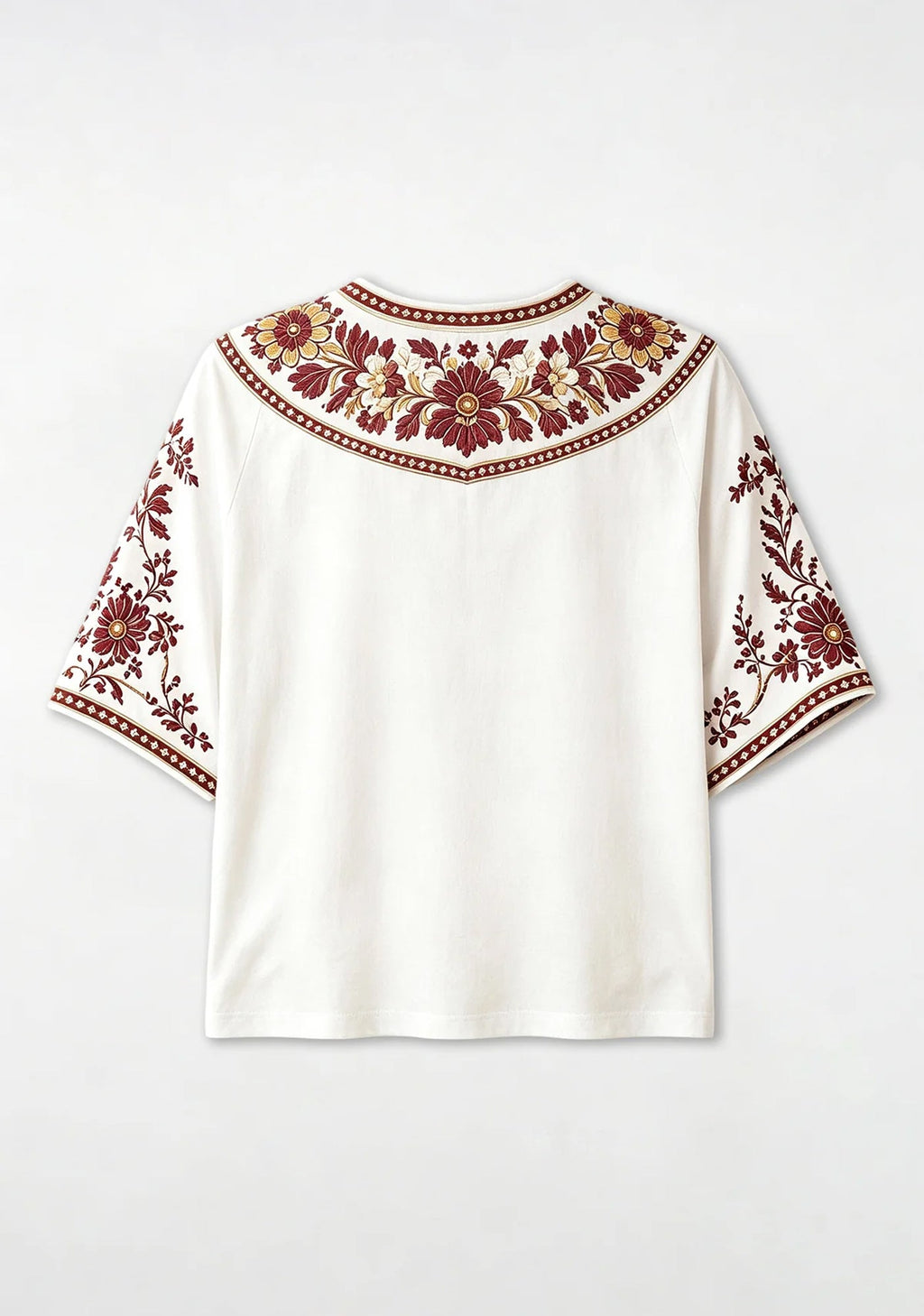 Washington Commanders Floral Border V-Neck Blouse