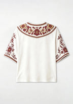 Washington Commanders Floral Border V-Neck Blouse