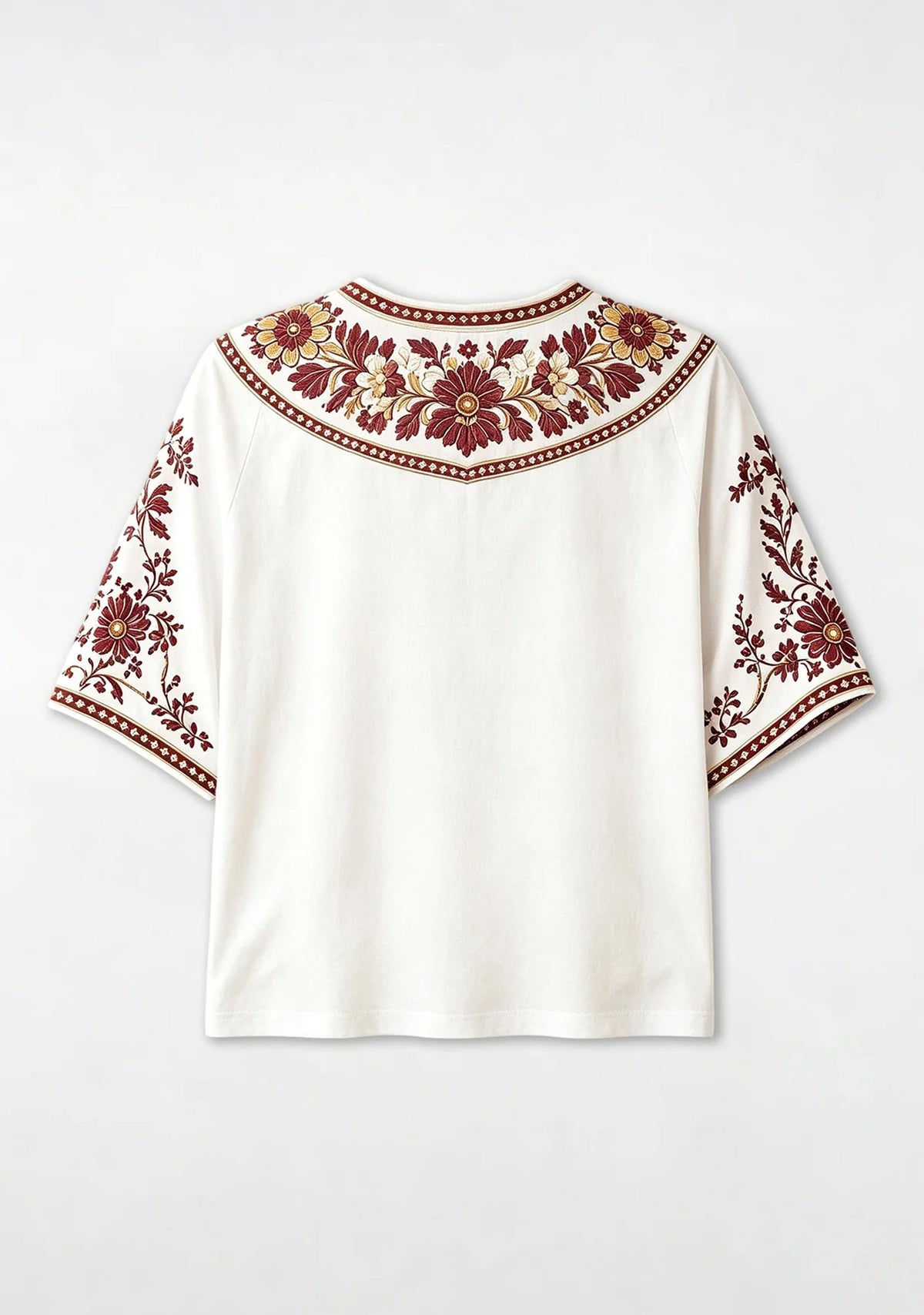 Washington Commanders Floral Border V-Neck Blouse