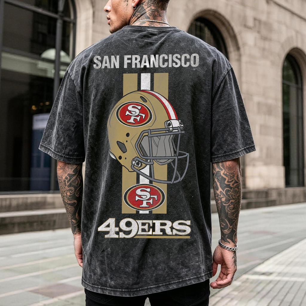 San Francisco 49ers Helmet Graphic Washed Tee