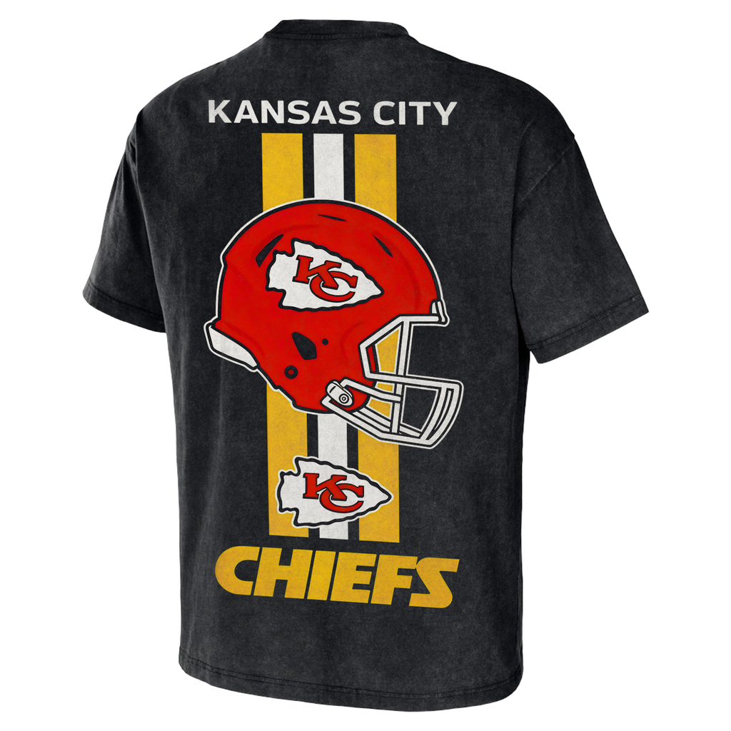 Kansas City Chiefs Helmet Logo Front Back Washed Tee
