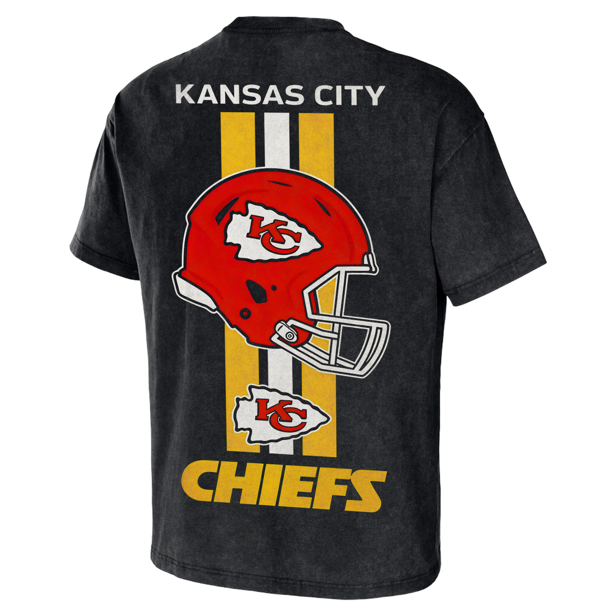 Kansas City Chiefs Helmet Logo Front Back Washed Tee