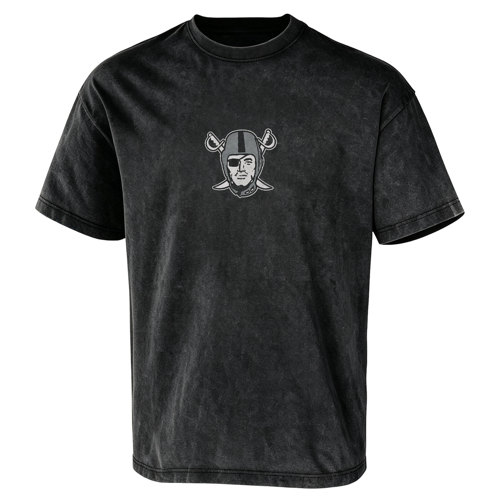 Las Vegas Raiders Helmet Graphic Front & Back Washed Tee