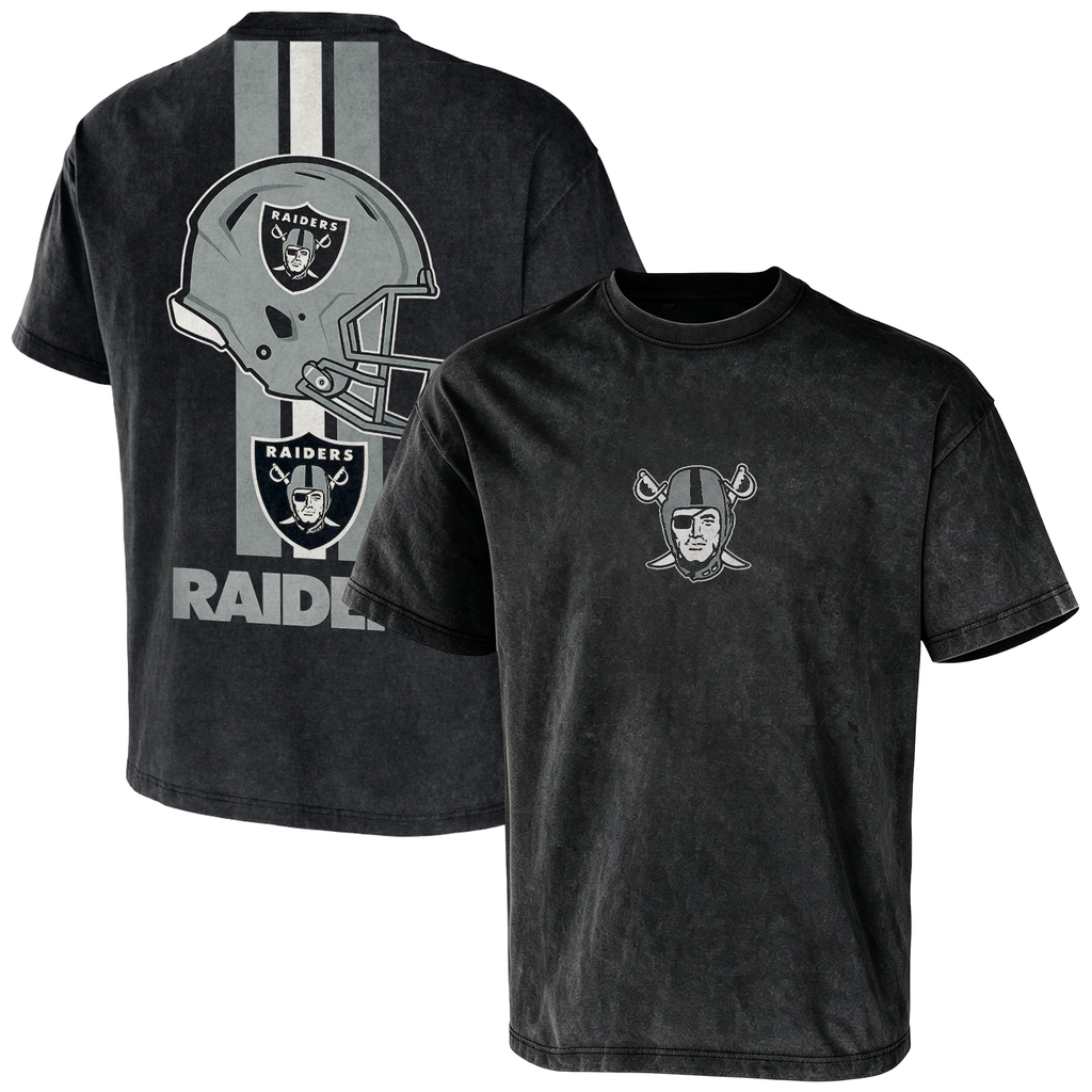 Las Vegas Raiders Helmet Graphic Front & Back Washed Tee