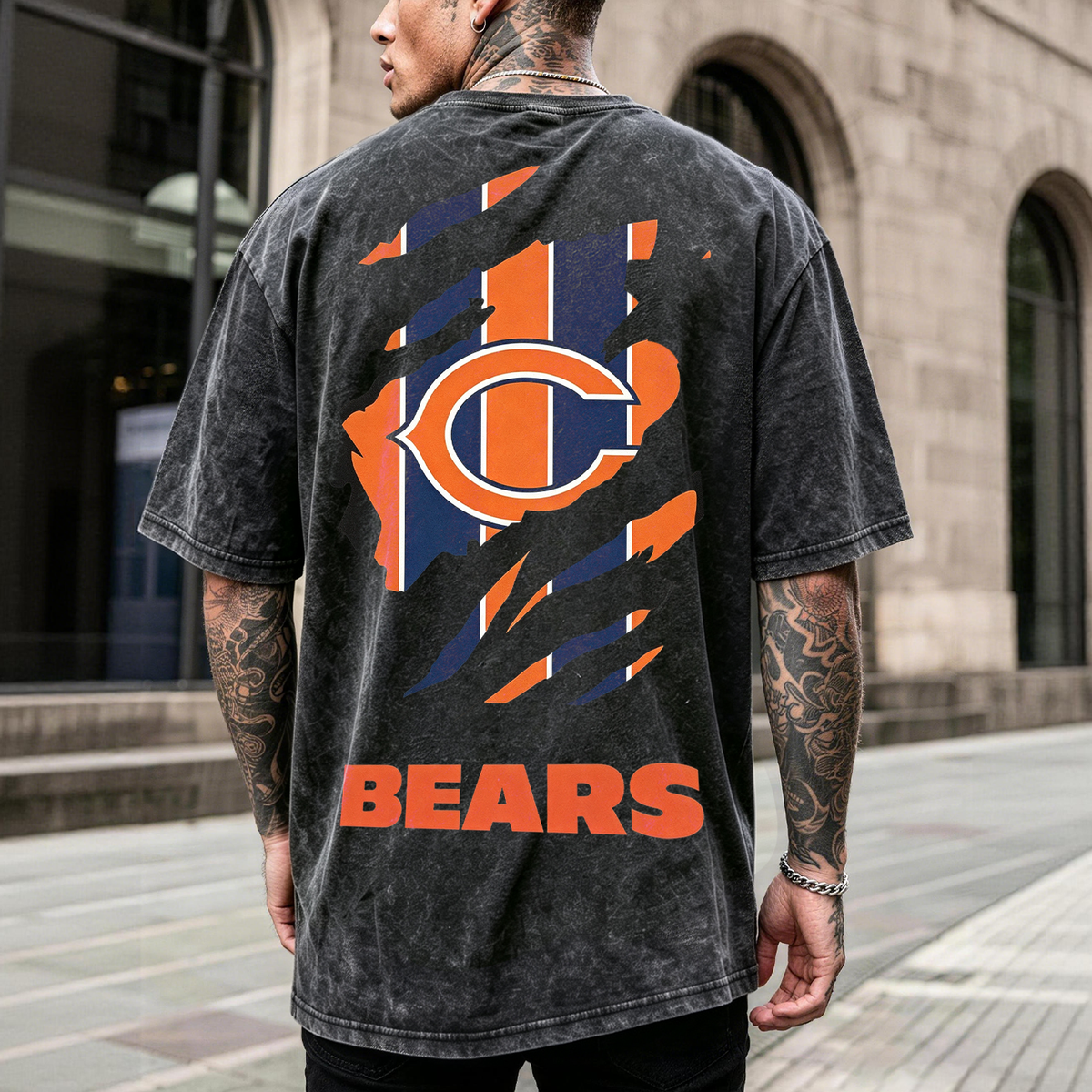 Chicago Bears Football Fan Casual Washed Tee
