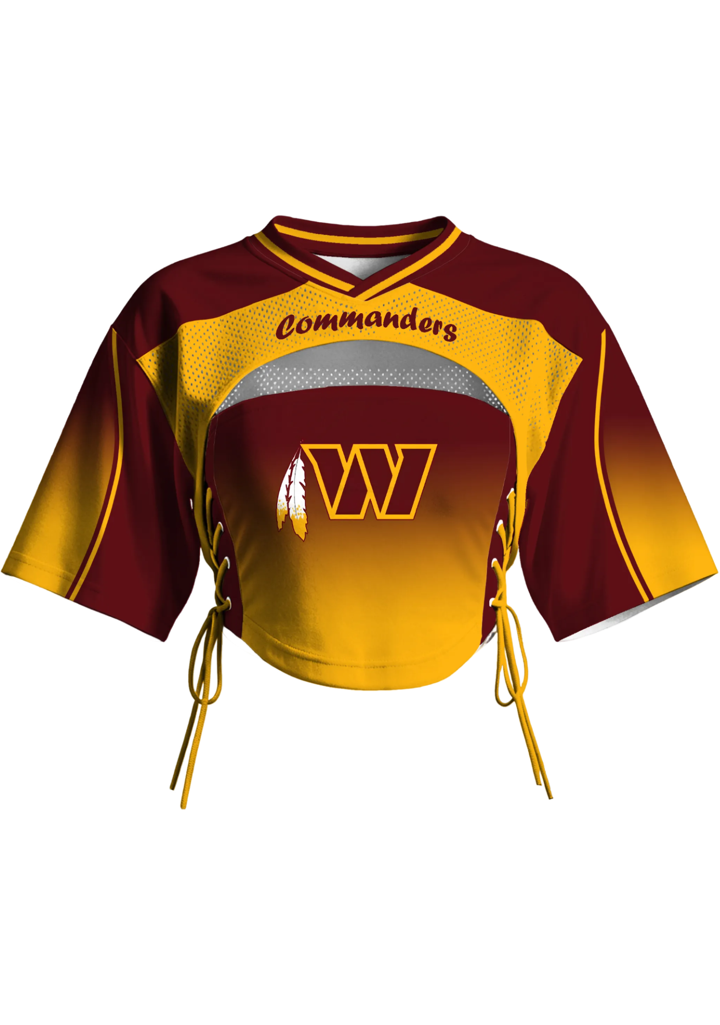 Washington Commanders Women Lace Up Cutout Crop NFL Jersey Main image