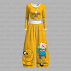 "Adventure Time" Long-sleeved double-layer stretch pants set
