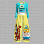 "Adventure Time" Long-sleeved double-layer stretch pants set