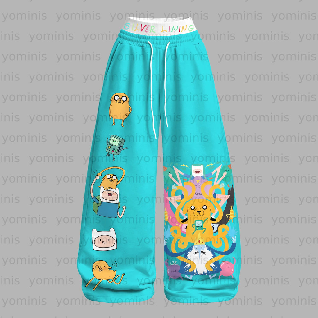 "Adventure Time" Long-sleeved double-layer stretch pants set