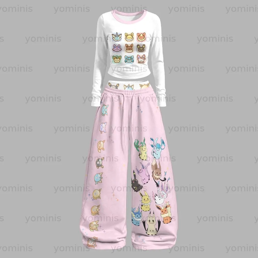 Pokémon Long-sleeved double-layer stretch pants set