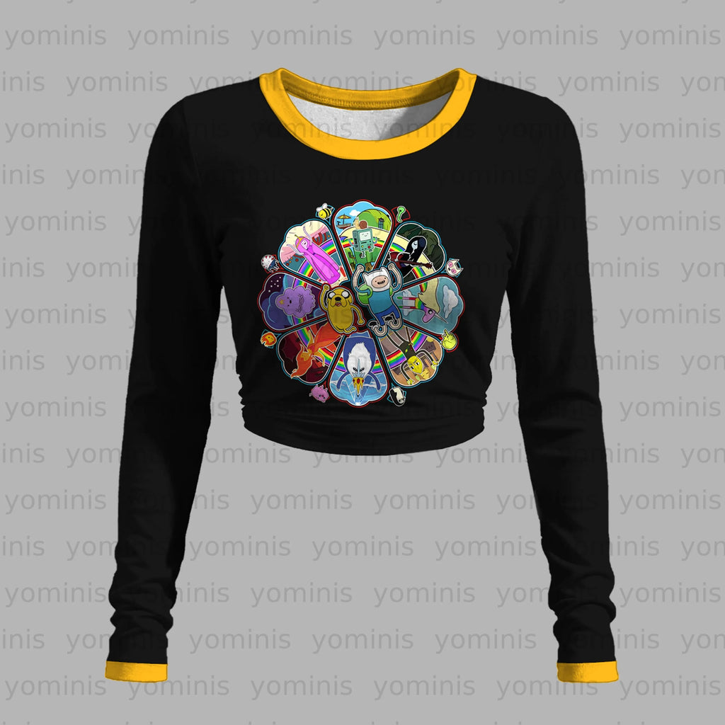 "Adventure Time" Long-sleeved double-layer stretch pants set