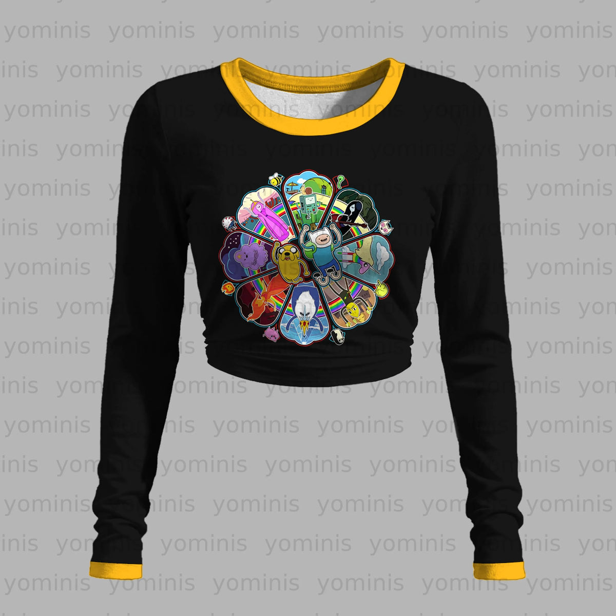 "Adventure Time" Long-sleeved double-layer stretch pants set