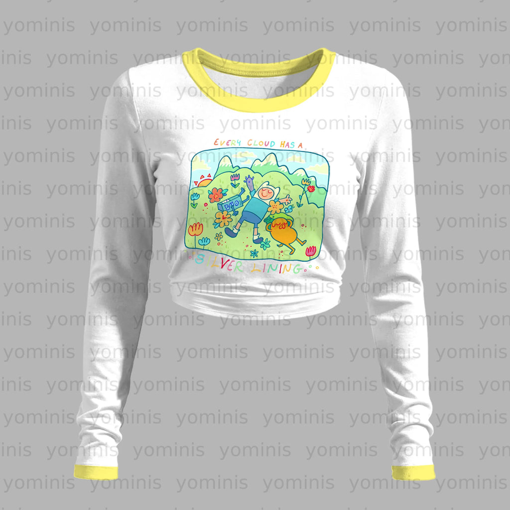 "Adventure Time" Long-sleeved double-layer stretch pants set
