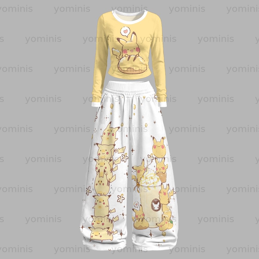 Pokémon Long-sleeved double-layer stretch pants set Main image