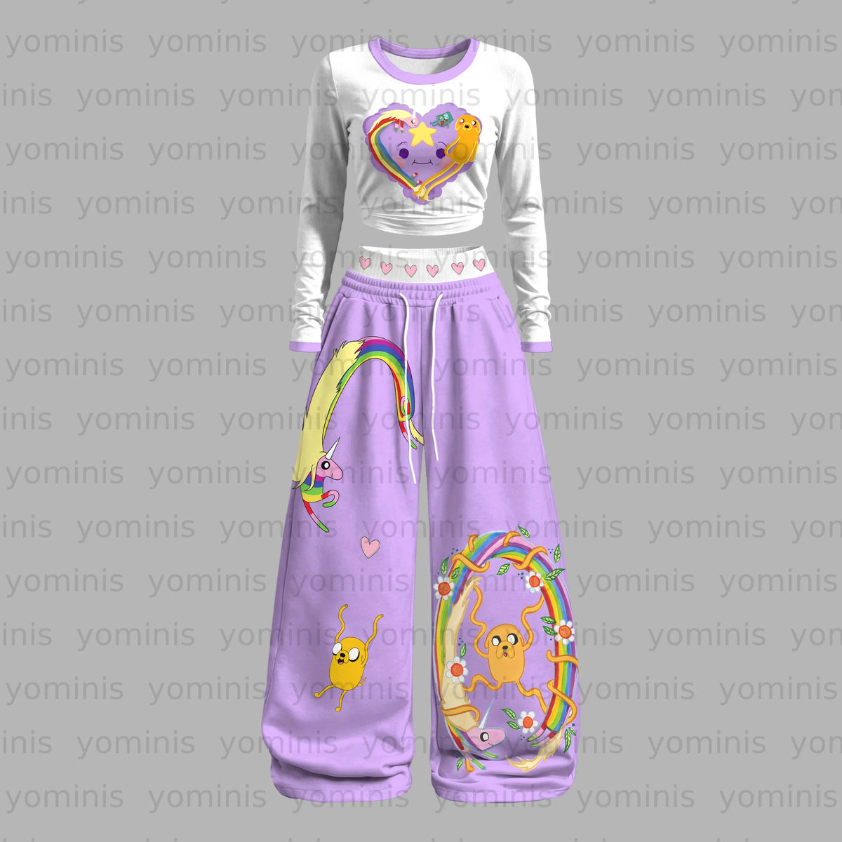 "Adventure Time" Long-sleeved double-layer stretch pants set Main image