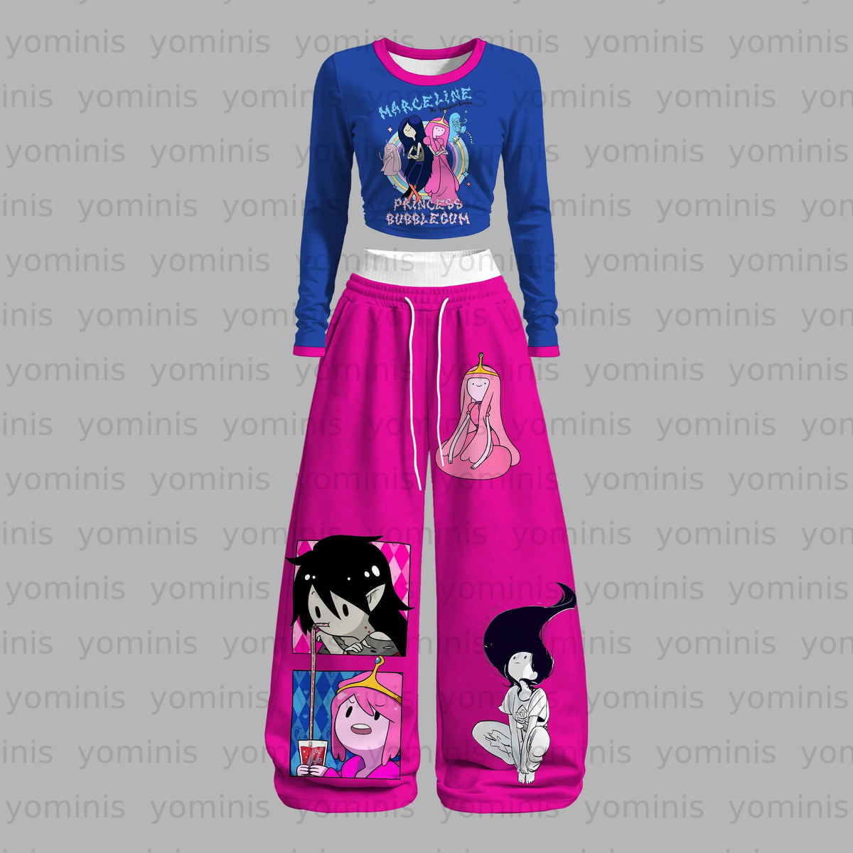 "Adventure Time" Long-sleeved double-layer stretch pants set Main image